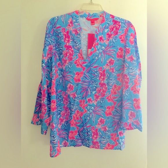 NWT Lilly Pulitzer Luna Bay Tunic in Blue Orchid Oasis Size Large - Picture 4 of 13